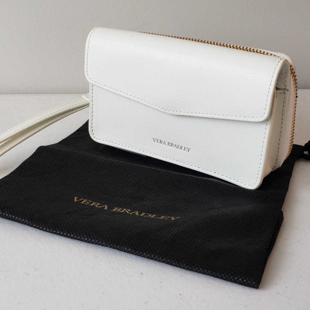 Vera Bradley White Cell Phone Wallet Wristlet